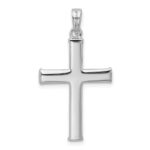 Sterling Silver Rhodium-plated Textured and Polished Cross Pendant - Image 3