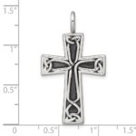 Sterling Silver Antiqued Polished Celtic Knot Cross Pendant - Image 4