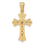 Sterling Silver Gold-tone and Rhodium-plated Polished Crucifix Cross Pendant - Image 3