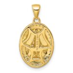 Sterling Silver Gold-tone and Rhodium-plated Polished Miraculous Medal Pendant - Image 3