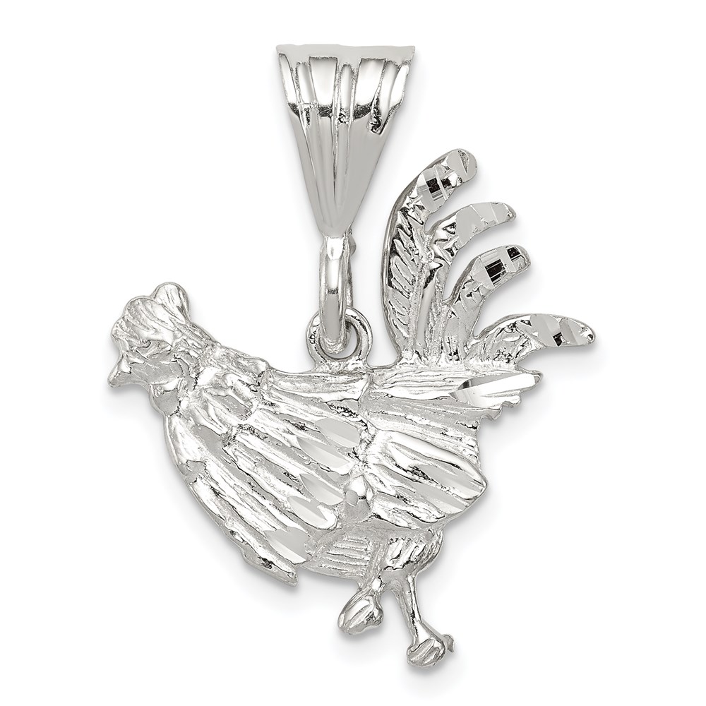 QC1708.jpg Sterling Silver Rooster Charm - Image 1