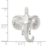Sterling Silver Satin Elephant Head Charm - Image 4