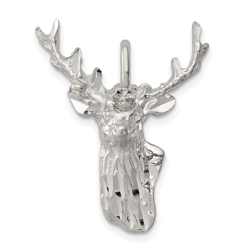 QC1785.jpg Sterling Silver Deer Head Charm - Image 1