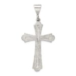 Sterling Silver Diamond-cut Cross Pendant - Image 4