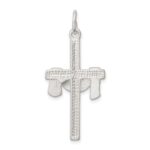 Sterling Silver Satin D/C Draped Cross Charm - Image 4