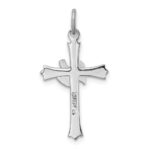 Sterling Silver Platinum-plated Holy Spirit Cross with Dove Charm - Image 4