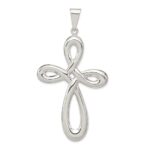 Sterling Silver Rhodium-plated Cross Pendant