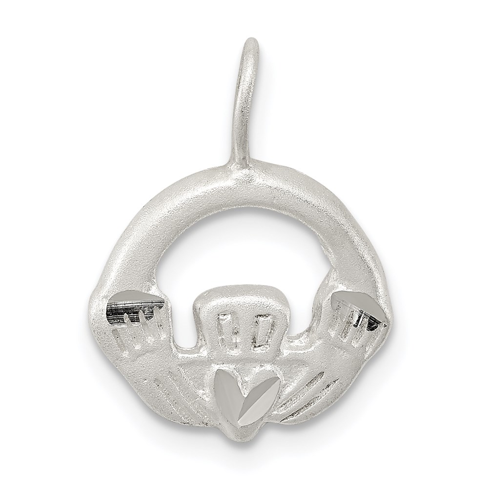 QC2008.jpg Sterling Silver Satin Claddagh Charm - Image 1