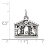 Sterling Silver Antiqued Manger Charm - Image 5