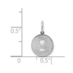 Sterling Silver Rhodium-plated Holy Communion Disc Charm - Image 3