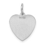 Sterling Silver Rhodium-plated Sweet Sixteen Heart Disc Charm - Image 3