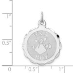 Sterling Silver Rhodium-plated Its a Boy Charm - Image 4