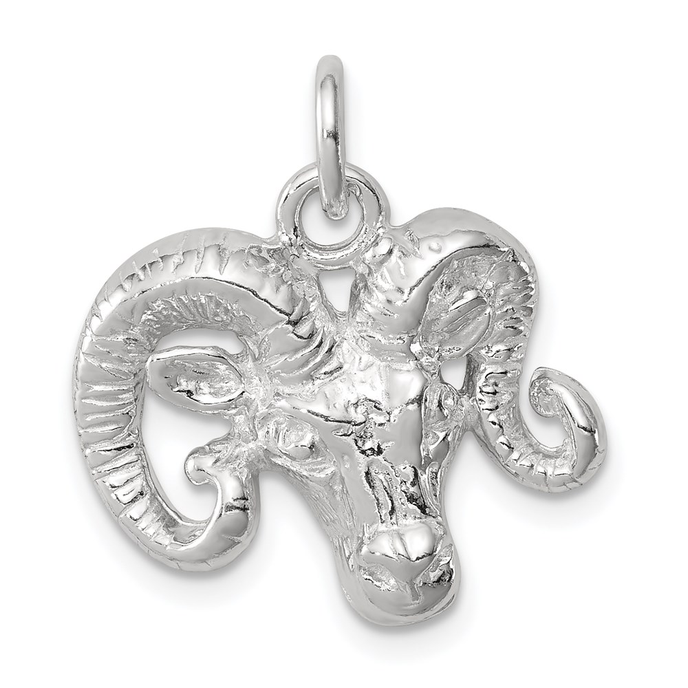 QC2577.jpg Sterling Silver Ram Charm - Image 1