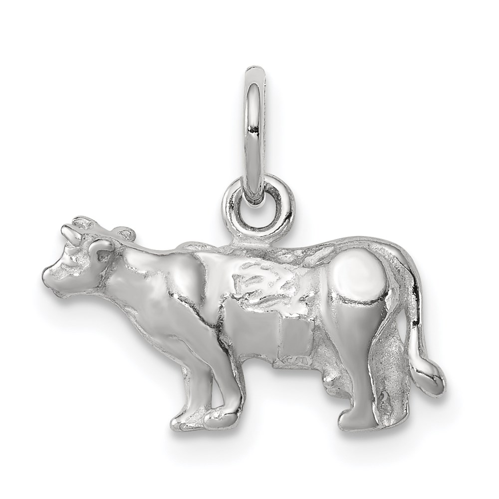 QC2642.jpg Sterling Silver Cow Charm - Image 1