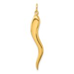 Sterling Silver Gold-tone Polished Italian Horn Pendant