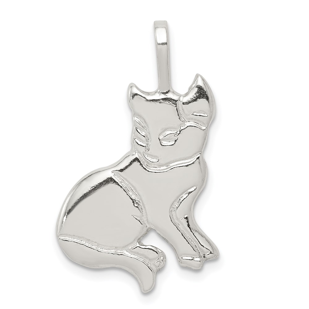 QC2661.jpg Sterling Silver Cat Charm - Image 1