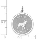 Sterling Silver Rhodium-plated Boston Terrier Disc Charm - Image 3