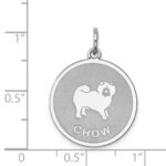 Sterling Silver Rhodium-plated Chow Disc Charm - Image 3