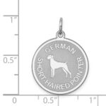 Sterling Silver Rhodium-plated German Shorthaired Pointer Disc Charm - Image 3
