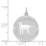 Sterling Silver Rhodium-plated Irish Setter Disc Charm - Image 3