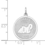 Sterling Silver Rhodium-plated Lhasa Apso Disc Charm - Image 3