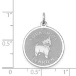 Sterling Silver Rhodium-plated Yorkshire Terrier Disc Charm - Image 3