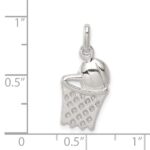 Sterling Silver Basketball in Hoop Charm - Image 3