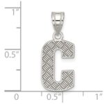 Sterling Silver Rhodium-plated Letter C Initial Pendant - Image 3