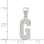 Sterling Silver Rhodium-plated Letter G Initial Pendant - Image 4