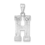 Sterling Silver Rhodium-plated Letter H Initial Pendant - Image 4