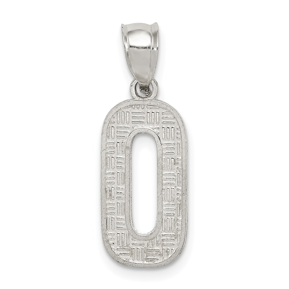 QC2762O.jpg Sterling Silver Rhodium-plated Letter O Initial Pendant - Image 1