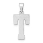 Sterling Silver Rhodium-plated Letter T Initial Pendant - Image 4
