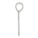 Sterling Silver Rhodium-plated Letter U Initial Pendant - Image 2