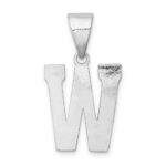 Sterling Silver Rhodium-plated Letter W Initial Pendant - Image 4