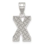 Sterling Silver Rhodium-plated Letter X Initial Pendant