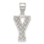 Sterling Silver Rhodium-plated Letter Y Initial Pendant