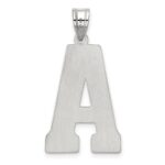 Sterling Silver Rhodium-plated Letter A Initial Pendant - Image 4