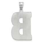 Sterling Silver Rhodium-plated Letter B Initial Pendant - Image 4