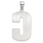 Sterling Silver Rhodium-plated Letter C Initial Pendant - Image 4