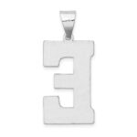 Sterling Silver Rhodium-plated Letter E Initial Pendant - Image 3