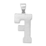 Sterling Silver Rhodium-plated Letter F Initial Pendant - Image 3