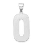 Sterling Silver Rhodium-plated Letter O Initial Pendant - Image 3