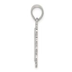 Sterling Silver Square Diamond-cut Letter D Initial Pendant - Image 2