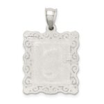 Sterling Silver Square Diamond-cut Letter S Initial Pendant - Image 4