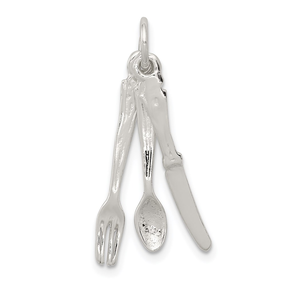 QC2774.jpg Sterling Silver Knife, Fork & Spoon Charm - Image 1