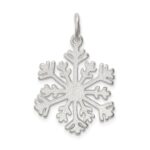 Sterling Silver D/C Satin Snowflake Charm - Image 4