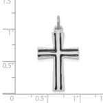 Sterling Silver Platinum-plated Enameled Latin Cross Charm - Image 4