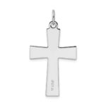 Sterling Silver Platinum-plated Enameled Latin Cross Charm - Image 3