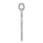 Sterling Silver Platinum-plated Cut-out Cross Charm - Image 2