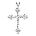 Sterling Silver Rhodium-plated CZ Cross Pendant